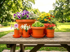 12-Piece Flower Pot and Saucer Set, (2"–12")