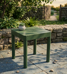 14 Inch Square Plastic Table Stackable Indoor Outdoor 14 Inch High Resin Recyclable For Shelving