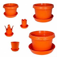 12-Piece Flower Pot and Saucer Set, (2"–12")