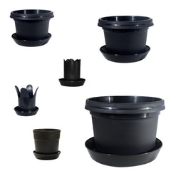 12-Piece Flower Pot and Saucer Set, (2"–12")