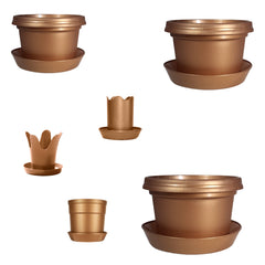 12-Piece Flower Pot and Saucer Set, (2"–12")