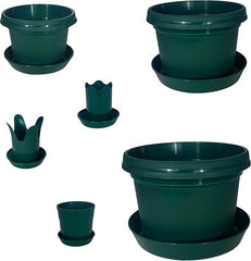 12-Piece Flower Pot and Saucer Set, (2"–12")