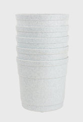 Austin Planter 4 inch Flower Pots with Saucers -White Granite( 5 Pack) - Polyprolylene- Made in USA