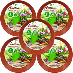 Austin Planter Plant Saucer Terra Cotta Colored Polypropylene -Indoor/Outdoor -Made in USA