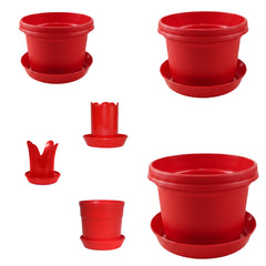 12-Piece Flower Pot and Saucer Set, (2"–12")
