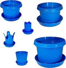 12-Piece Flower Pot and Saucer Set, (2"–12")