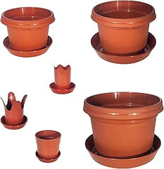 12-Piece Flower Pot and Saucer Set, (2"–12")
