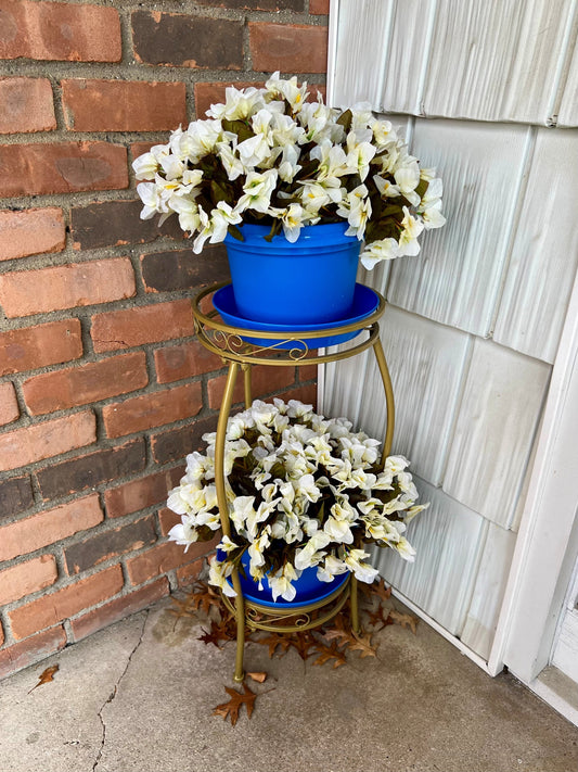 Austin Planter flower pots with saucers, Sea Blue color