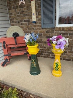 Austin Planter yellow pots and saucers
