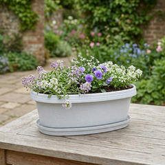 Austin Planter 17 inch by 9 inch Oval Pot with matching Saucer
