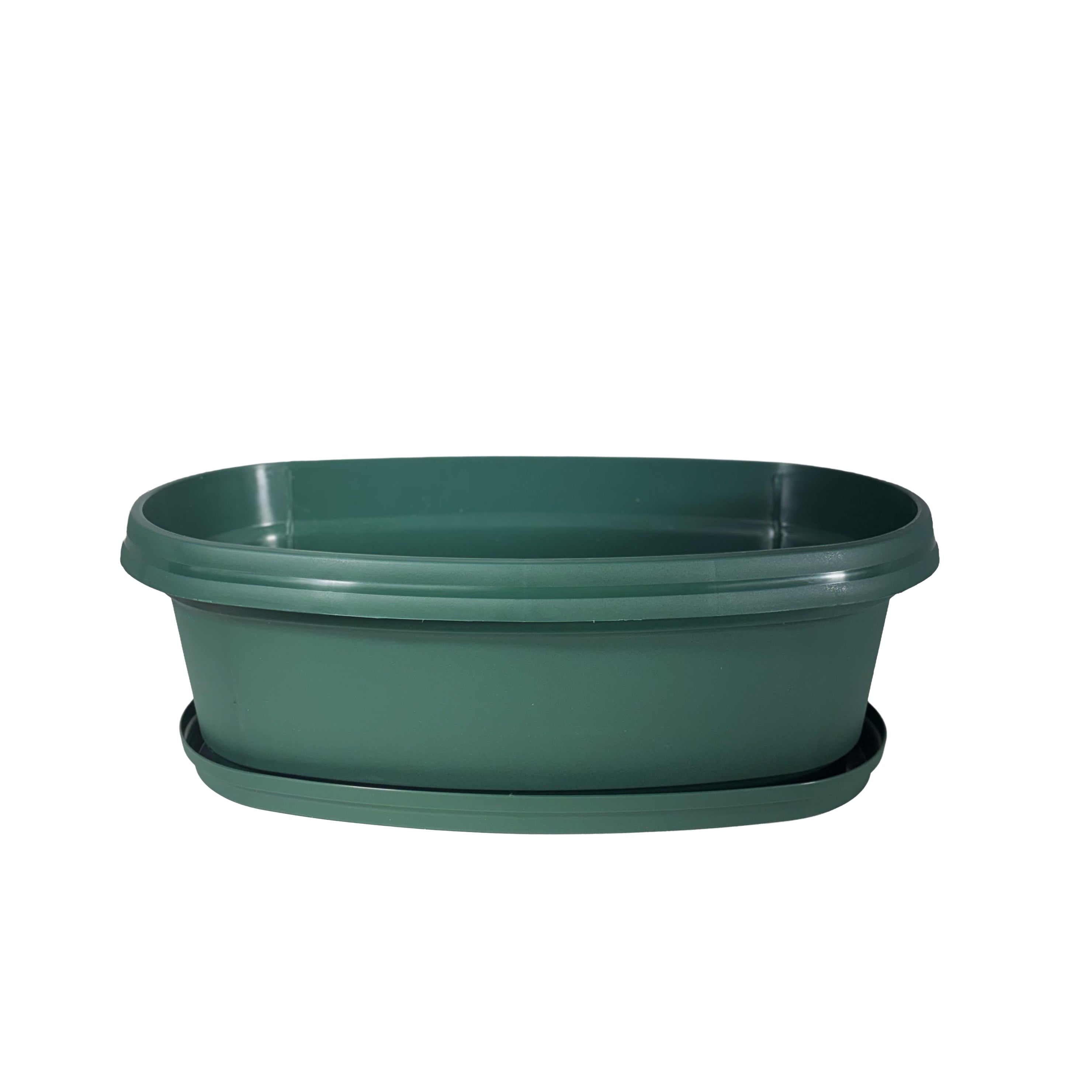 9 inch ceramic planter with saucer Austin Planter 17 inch by 9 inch Oval Pot with Custom Saucer