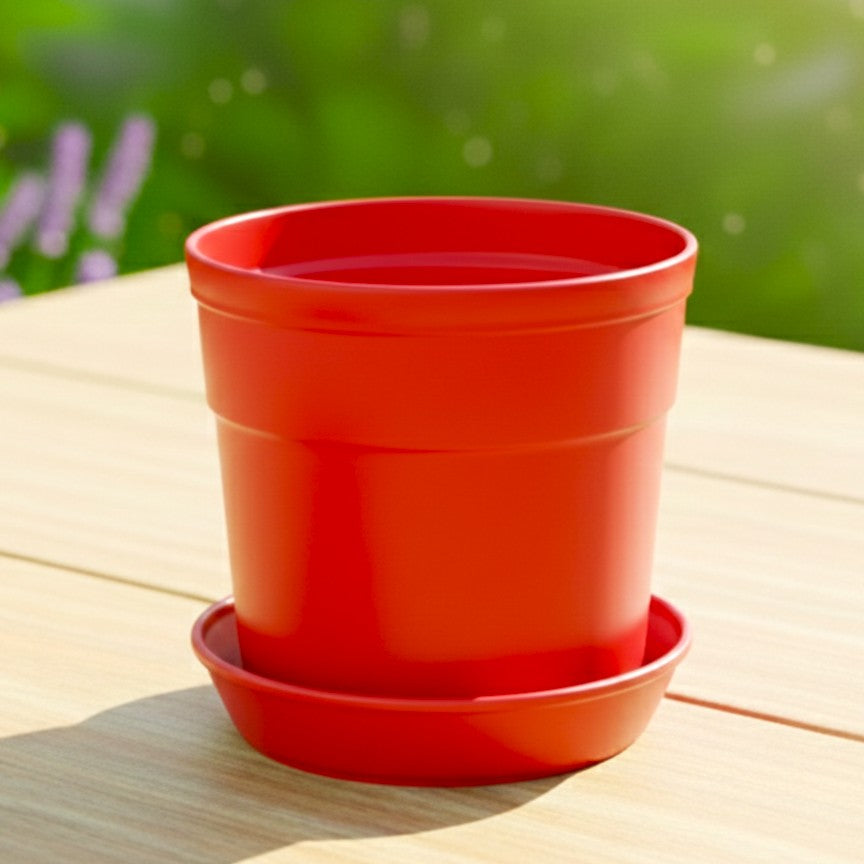 Austin Planter under 7 inch - Multi Size & Color Plastic Flower Pot, Seedling & Nursery Planter with Saucers