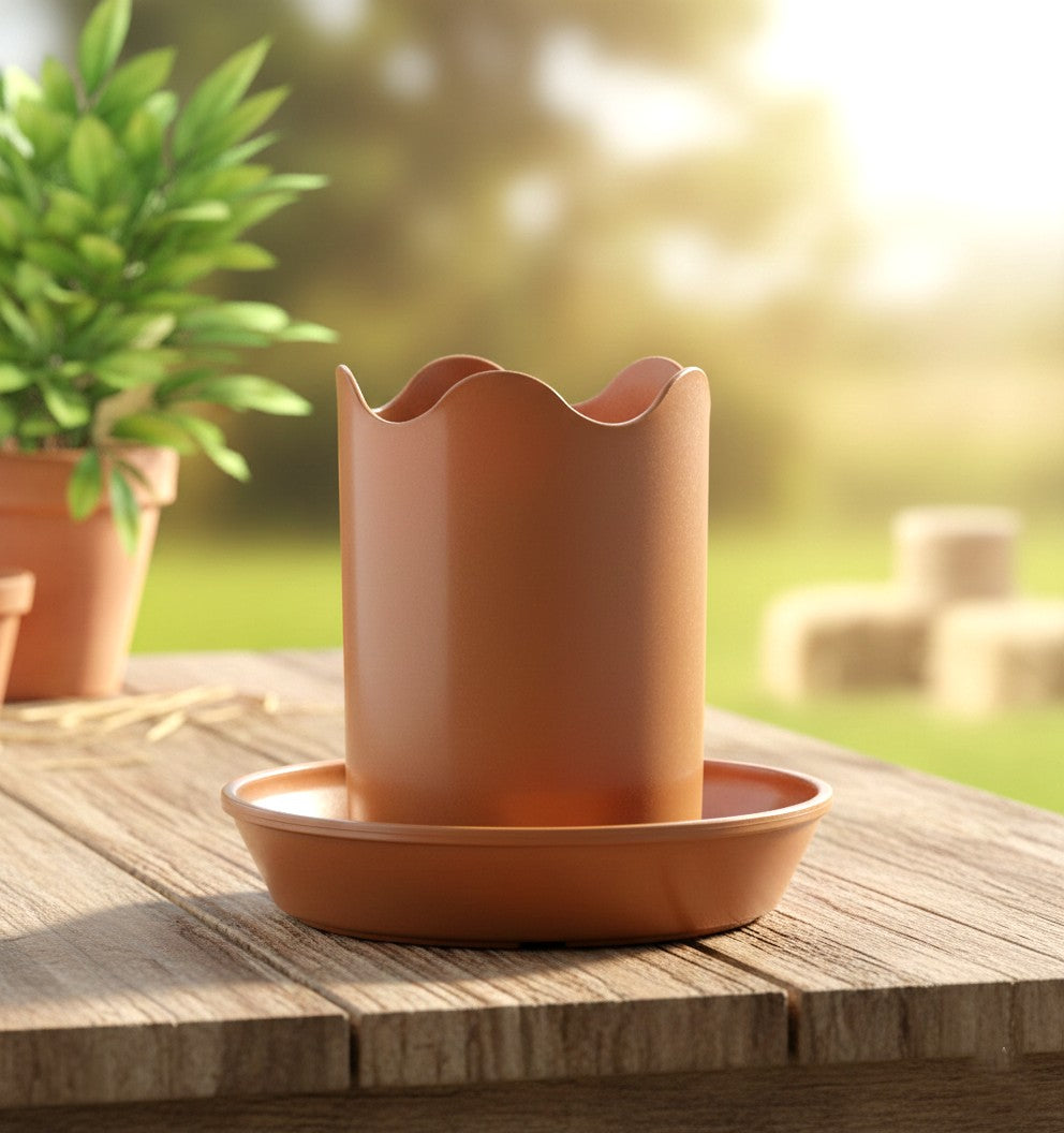 Wavy Pot with Round Saucer
