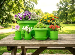 12-Piece Flower Pot and Saucer Set, (2"–12")