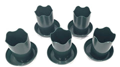 Austin Planter 2 inch Wavy with Saucers 5 Pack Hunter Green