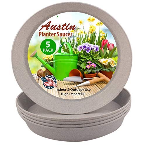 Austin Planter Saucers - White Granite Colored Tray and Drip pan.