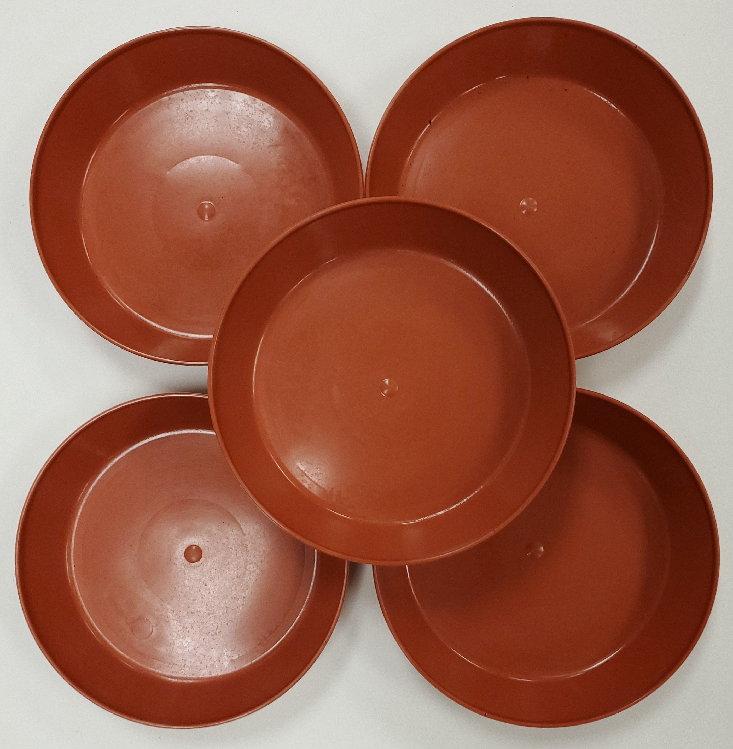 Austin Planter Saucers, Terra Cotta Colored Tray and Drip Pan