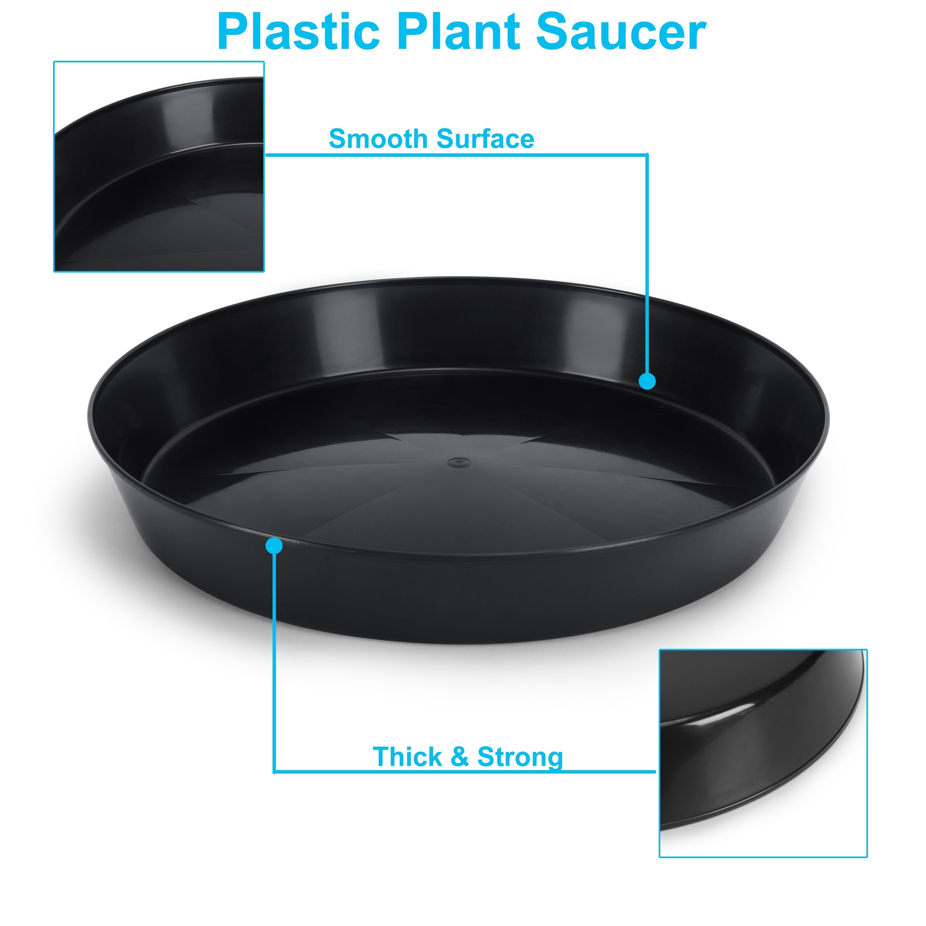 deep plastic plant saucers Austin Planter 8 Inch (6.3 Inch Base) Case of 5 Plant Saucer