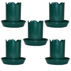 Austin Planter 2 inch Wavy with Saucers 5 Pack Hunter Green
