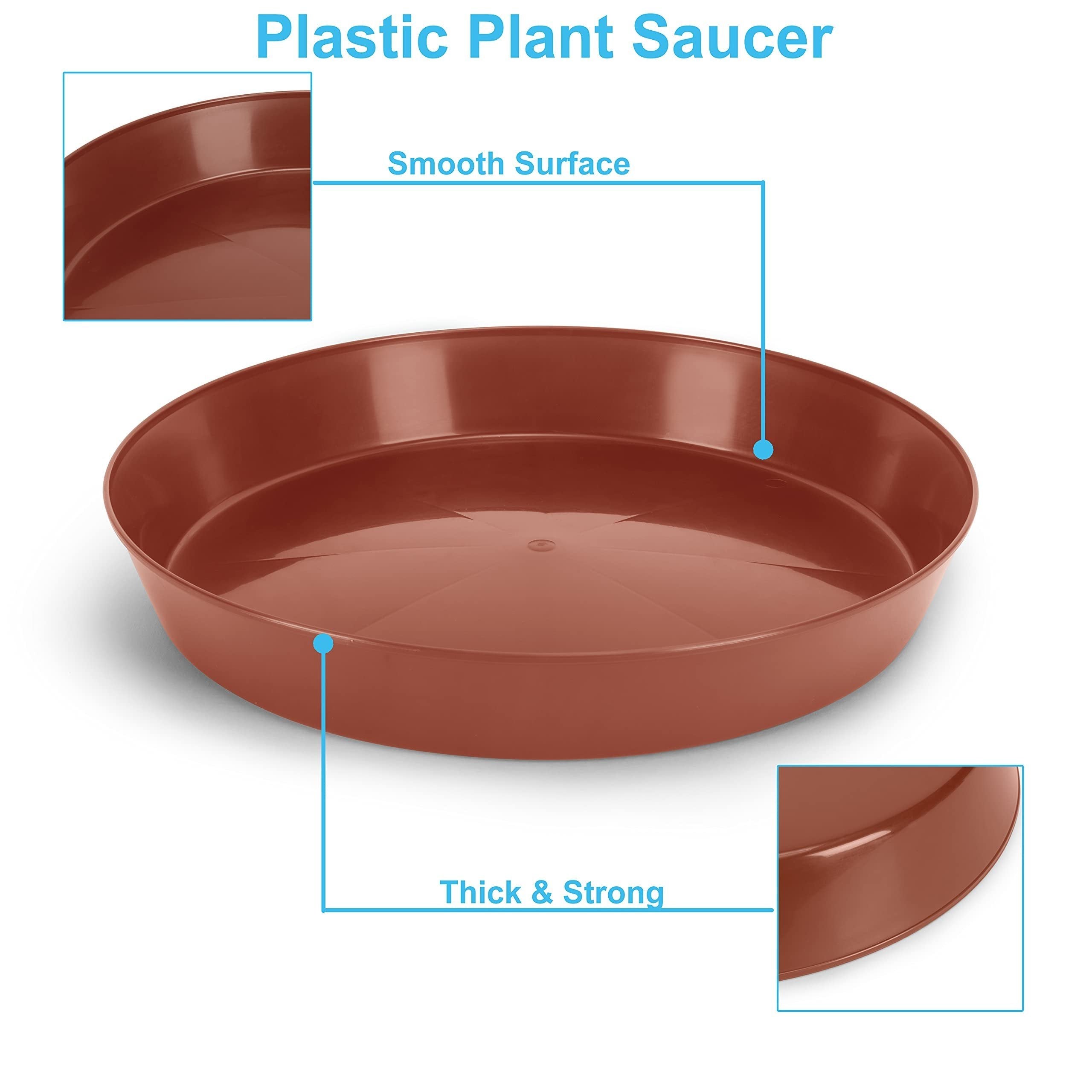Austin Planter Saucers, Terra Cotta Colored Tray and Drip Pan