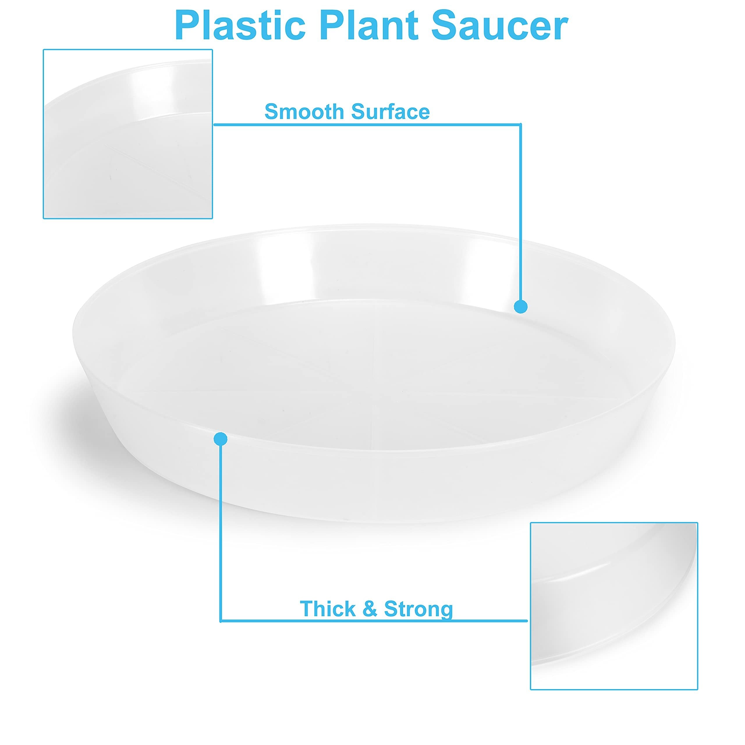 plastic planter bottoms Austin Planter Saucer Natural Colored Polypropylene for Indoor and Out