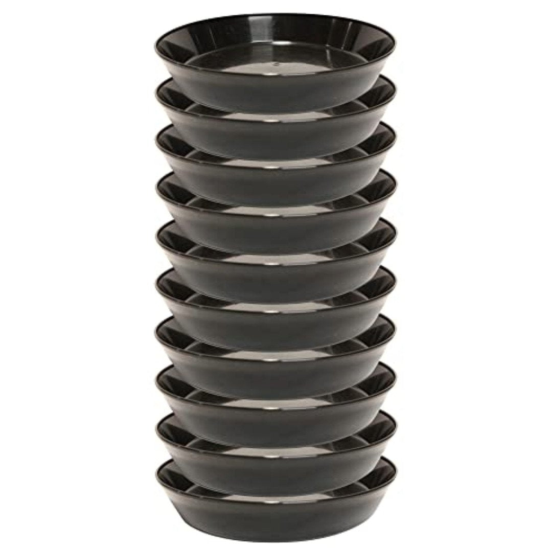 Austin Planter Saucers, Black Tray and Drip Pan