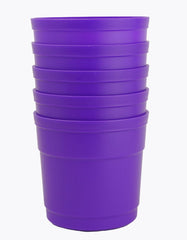 Austin Planter Plastic Flower Pots with Saucers, 4 inch, Purple, 5 Pack, s Planter, Nursery Planter, Colorful Flower Pots with Saucers