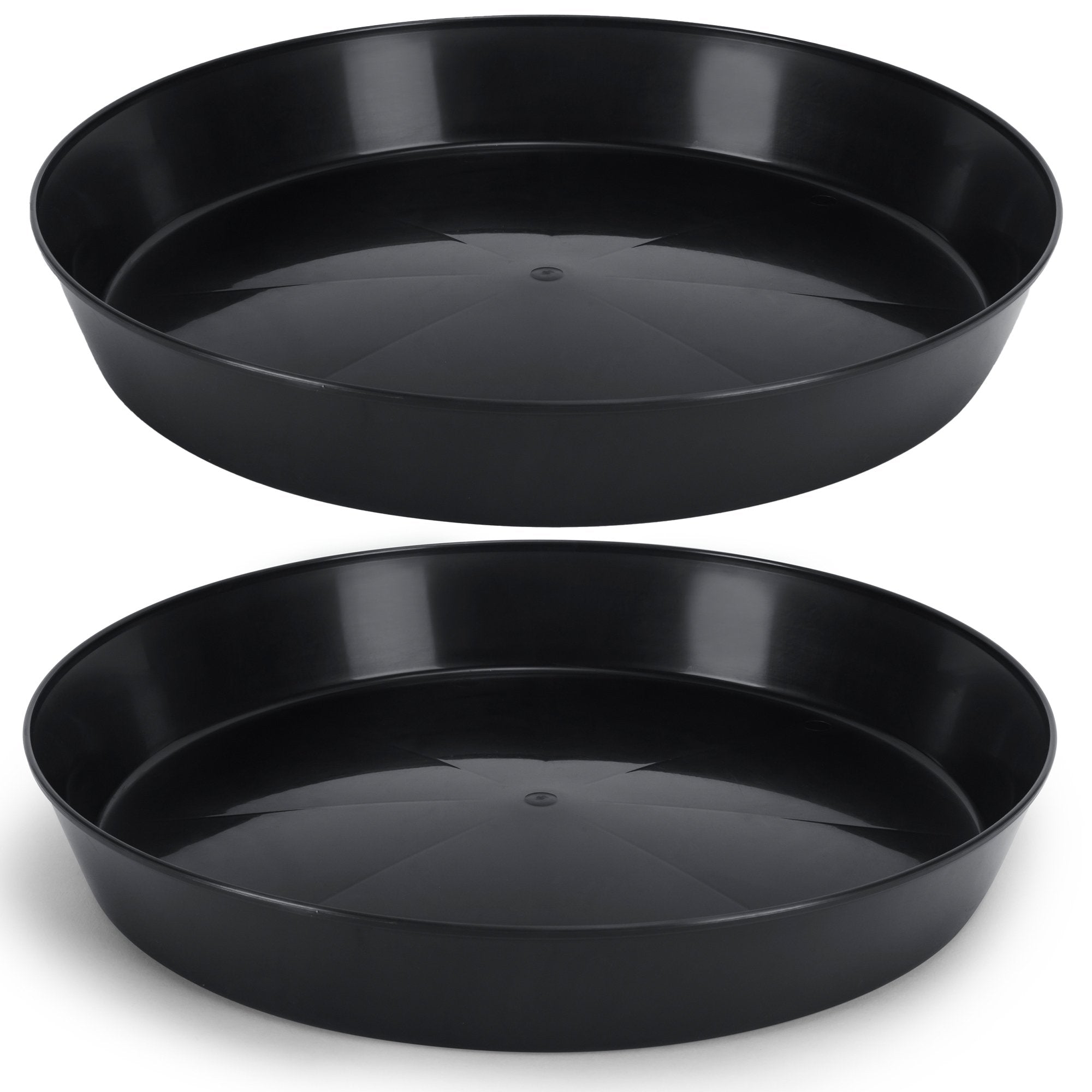 Austin Planter Saucers, Black Tray and Drip Pan