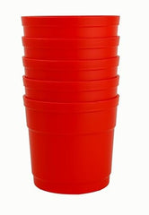 Austin Planter Plastic Flower Pots with Saucers, 4 inch, Red 5 Pack, s Planter, Nursery Planter, Colorful Flower Pots with Saucers