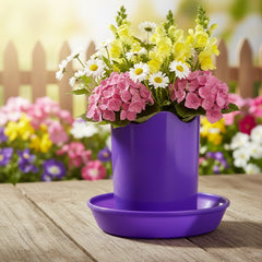 Austin Planter Case of 5 - Multi Size & Color Plastic Flower Pot, Seedling & Nursery Planter with Saucers