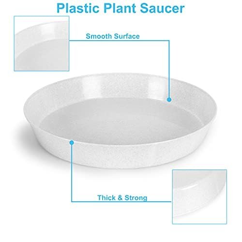 Austin Planter Saucers - White Granite Colored Tray and Drip pan.