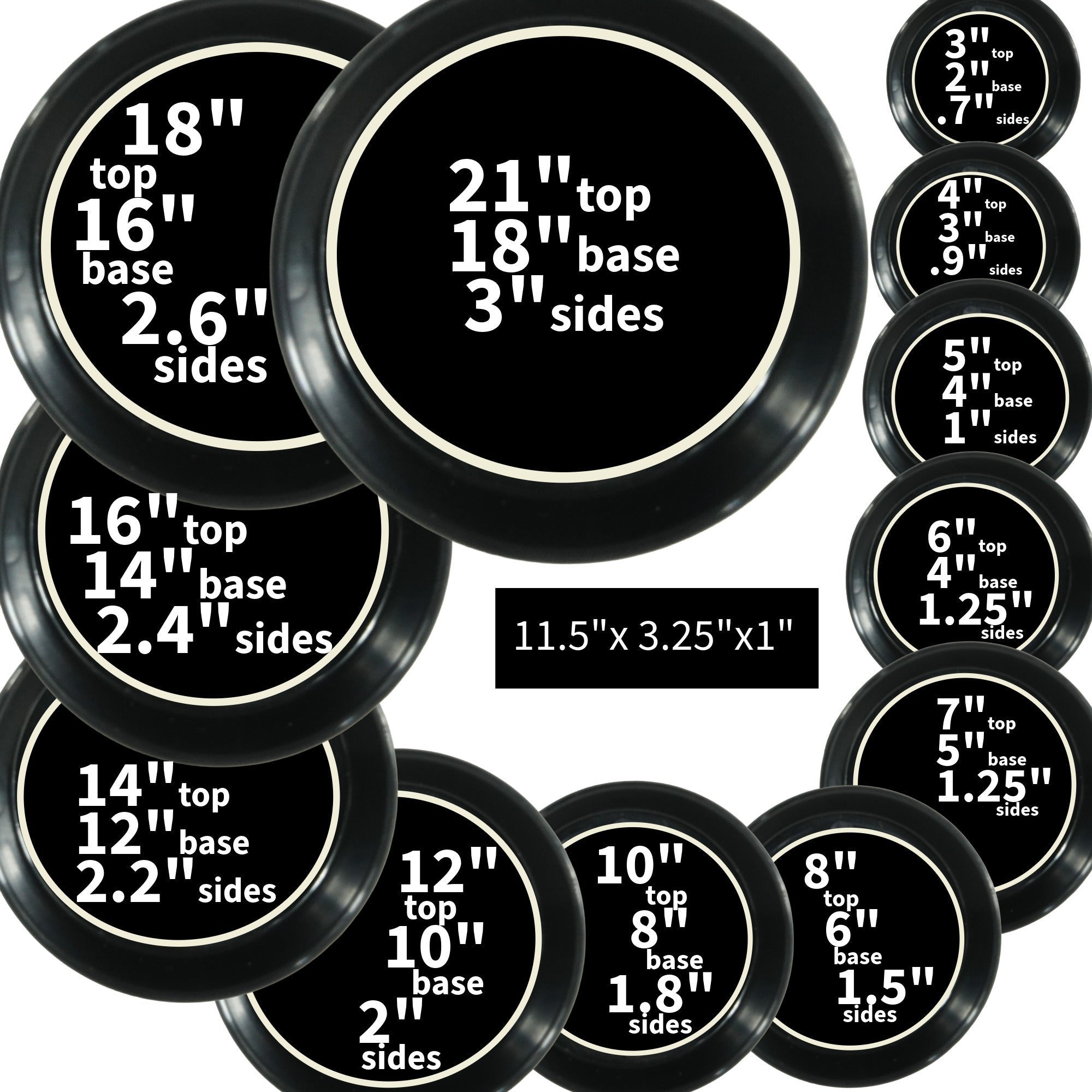 Austin Planter Saucers, Black Tray and Drip Pan