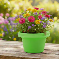 7 inch Bright Multi Colors Pots with Saucers- (Case of 5) - Plastic...