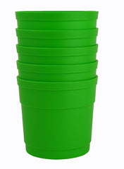Austin Planter Plastic Flower Pots with Saucers, 4 inch, Lime Green, 5 Pack, Planter, Nursery Planter, Colorful Flower Pots with Saucers