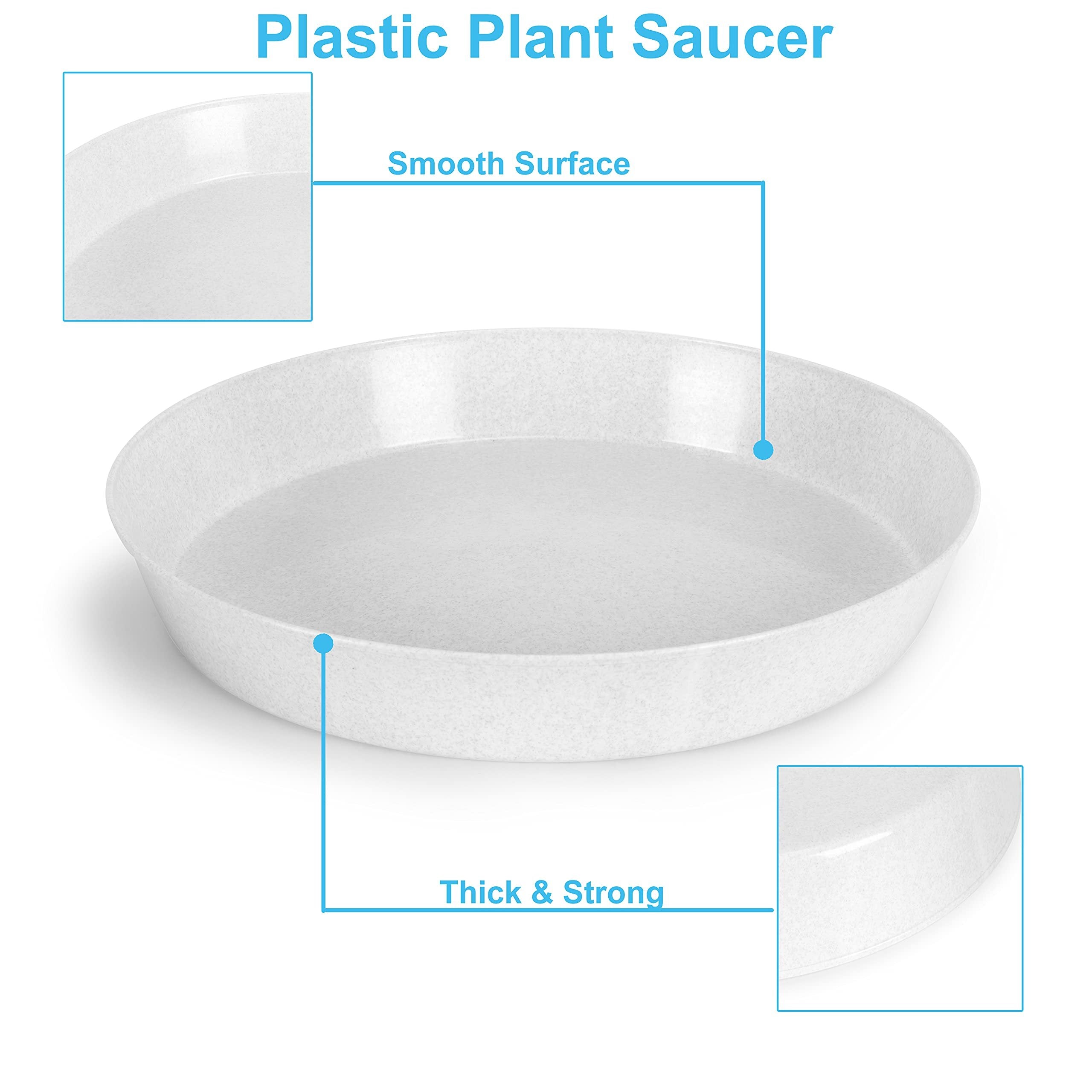 Austin Planter Saucers - White Granite Colored Tray and Drip pan.