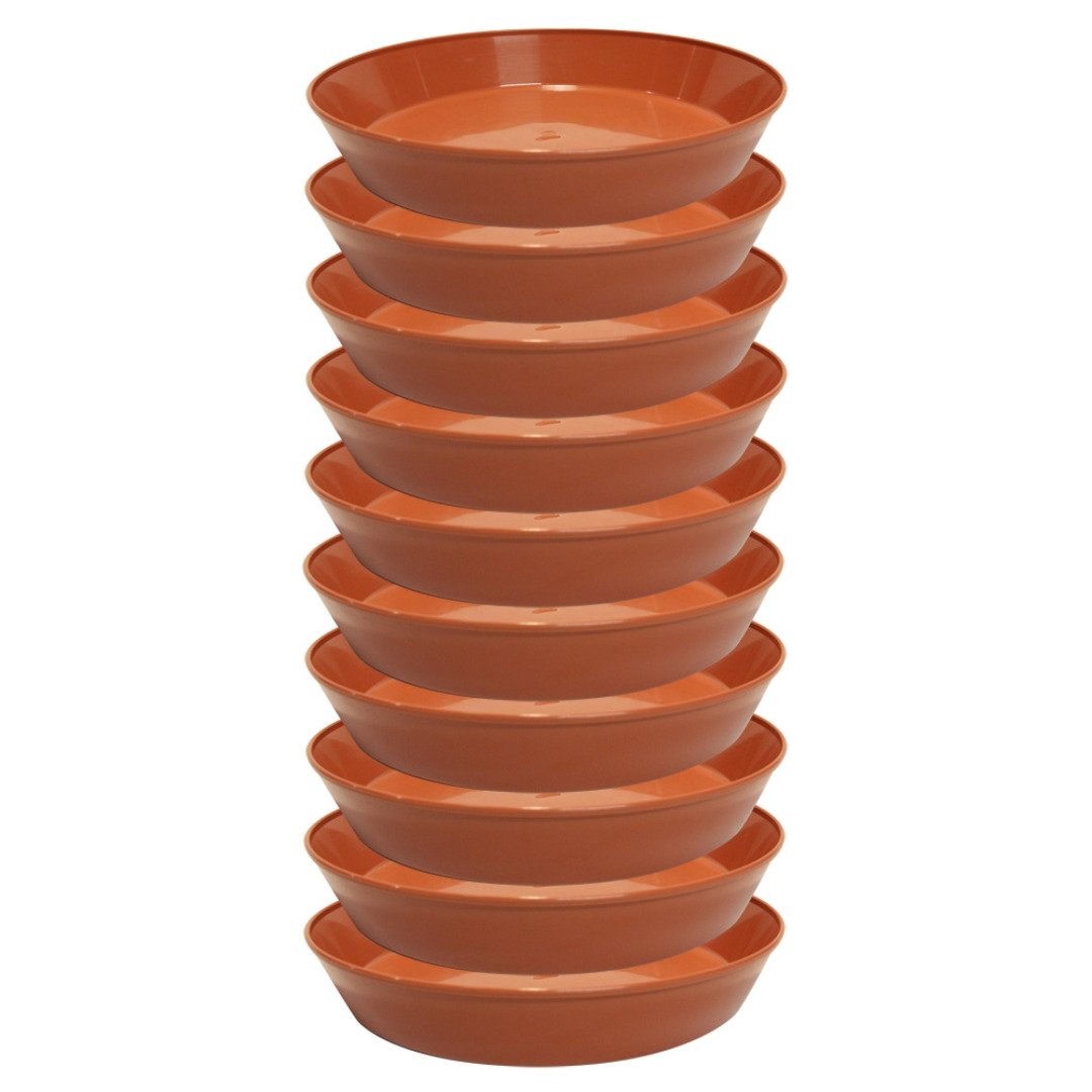 Austin Planter Saucers, Terra Cotta Colored Tray and Drip Pan