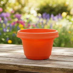 7 inch Bright Multi Colors Pots with Saucers- (Case of 5) - Plastic...