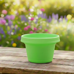 7 inch Bright Multi Colors Pots with Saucers- (Case of 5) - Plastic...