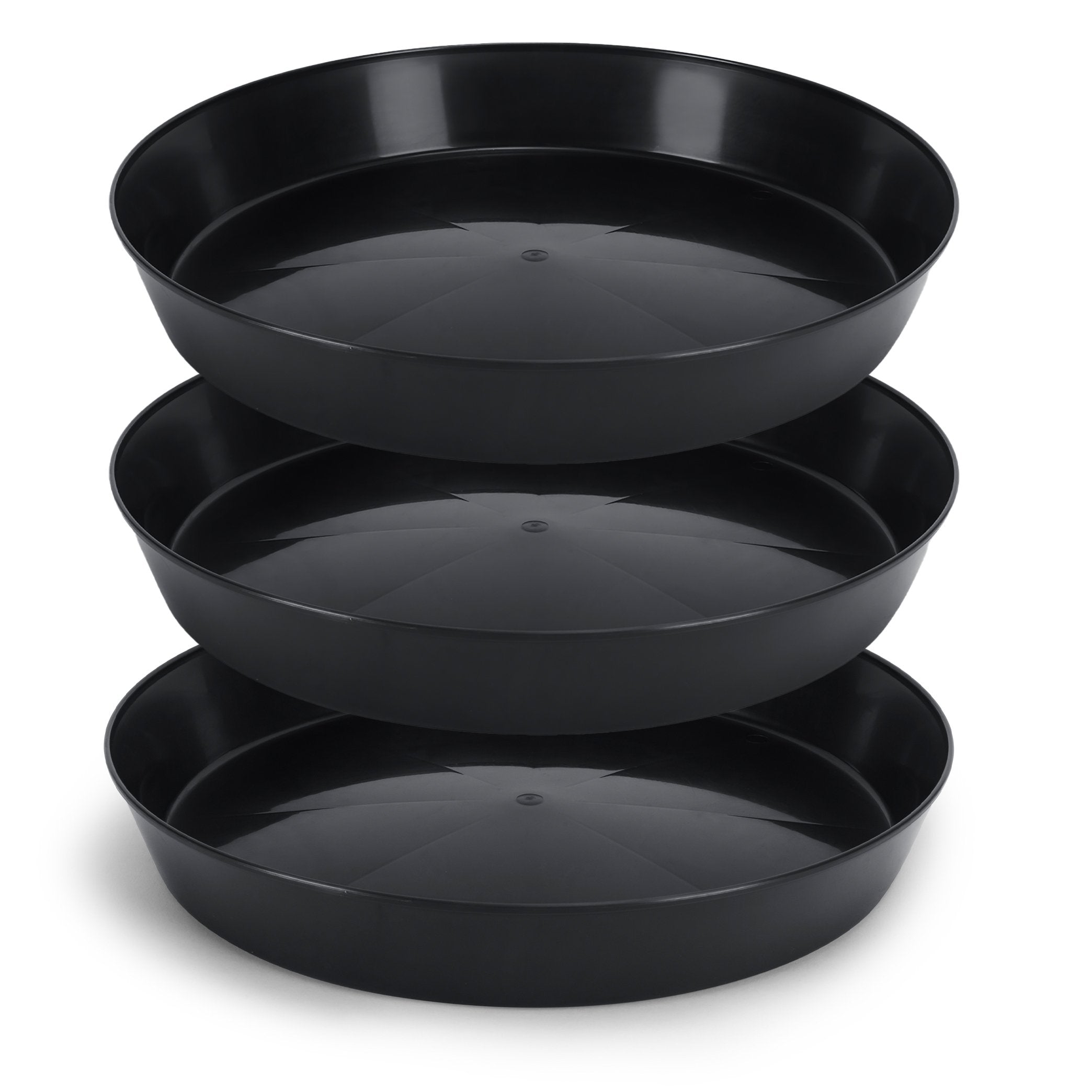 Austin Planter Saucers, Black Tray and Drip Pan