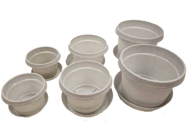 Austin Planters with Saucers | 6-Pack, Granite