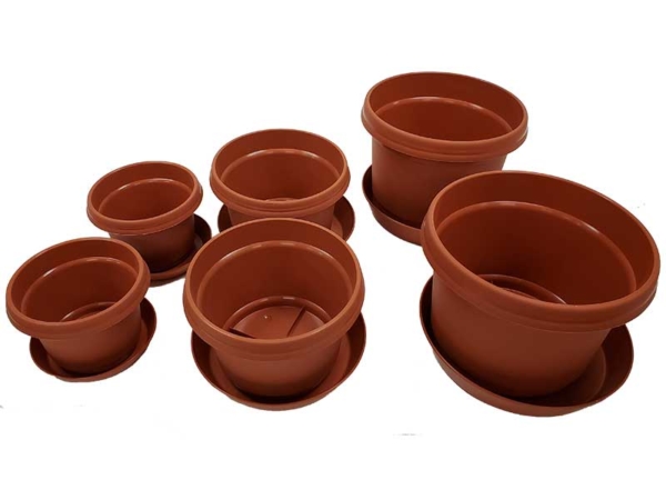 Austin Planters with Saucers | 6-Pack, Terra Cotta