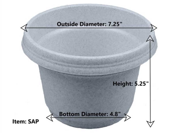Austin Planter Pot Dimensions | 7.25"