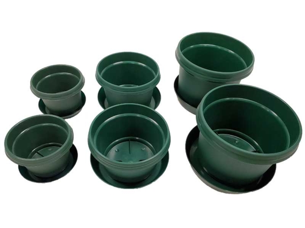 Austin Planters with Saucers | 6-Pack, Hunter Green