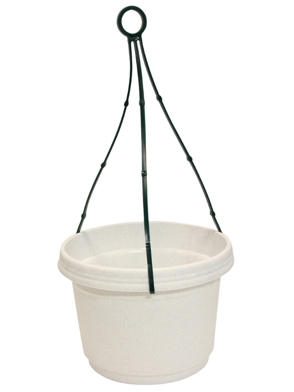 Hanging Planters in White Granite 5 Pack